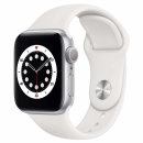 Apple Watch Series 6 44mm Silver Aluminium Case with White Sport Band - Regular